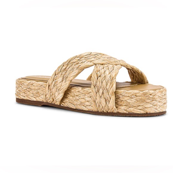 NWOT Kaanas Inagua Sandal Woven Raffia Braided 1.25” Platform Sandal Revolve - Picture 2 of 8